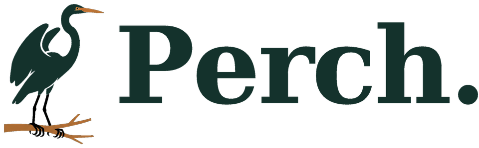 perch_logo_header_dark_960 Perch logo, a heron perched on a branch beside the Perch wordmark